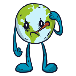 Planet earth illness sickness sadness melancholy thermometer flat Transparent PNG