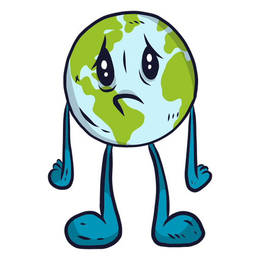 Planet Erde Traurigkeit melancholisch flach PNG-Design