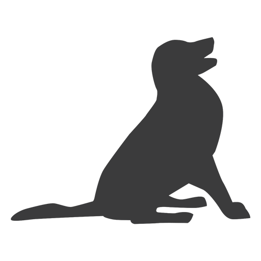 Puppy dog tail ear silhouette PNG Design
