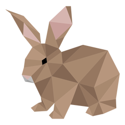 Kaninchenhase Mündungsohr Low Poly PNG-Design