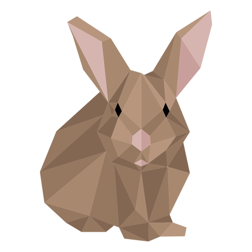 Bozal de conejo oreja de conejo low poly Diseño PNG