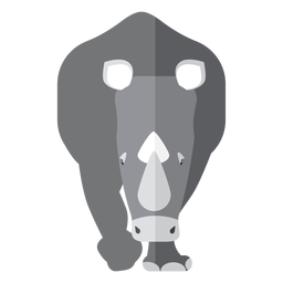 Rhino rhinoceros horn fat flat PNG Design