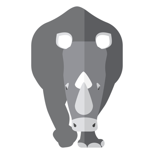 Rhino rhinoceros horn fat flat PNG Design