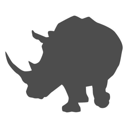 Rhino rhinoceros horn fat silhouette PNG Design