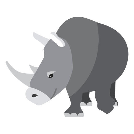 Rhinoceros rhino horn flat PNG Design