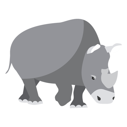 Rhinoceros Nashorn Horn Schwanz fett flach PNG-Design
