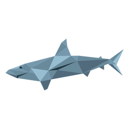 Cola de aleta de tiburón low poly Diseño PNG