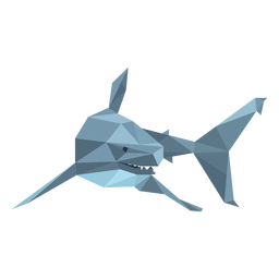 Diente de aleta de tiburón low poly Diseño PNG