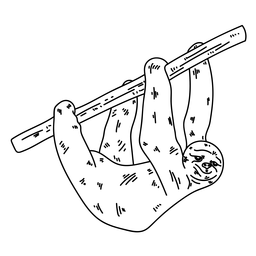 Sloth branch tree claw line PNG Design