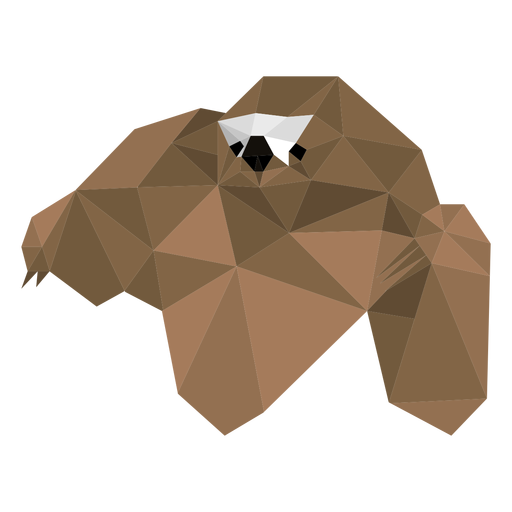 Sloth muzzle claw low poly PNG Design
