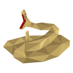 Diente de serpiente boca retorcido bajo poli Diseño PNG