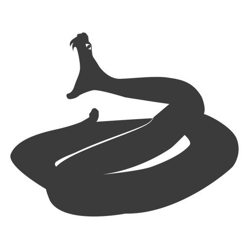 Diente boca de serpiente torciendo silueta Diseño PNG