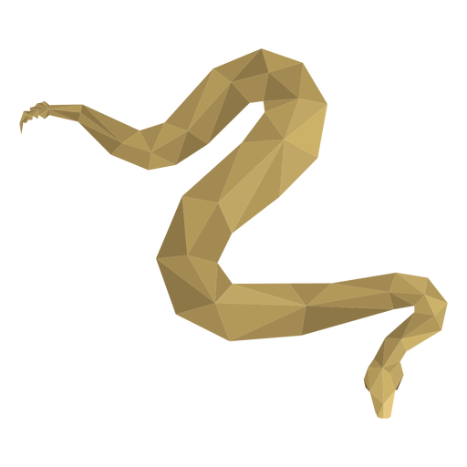 Snake tail twisting low poly PNG Design