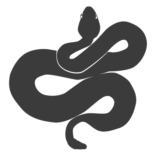 Snake tail twisting silhouette