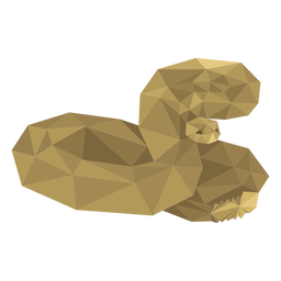 Snake twisting low poly PNG Design