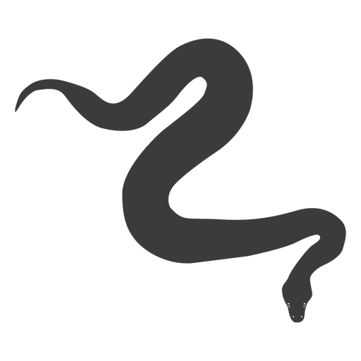 Silhueta de cauda torcida de cobra