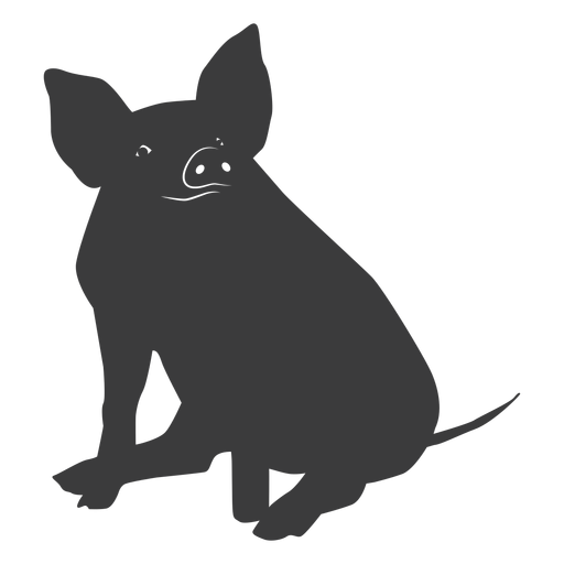 Snout pig ear hoof sitting silhouette PNG Design