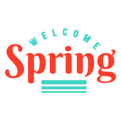 Emblema de boas-vindas primavera com listra