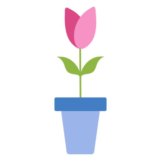 Tulip pot petal flat PNG Design