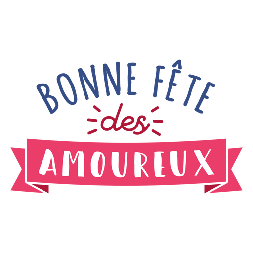 Valentinstag Französisch Bonne Fest des Amoureux Herz Abzeichen Aufkleber PNG-Design