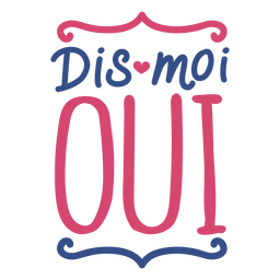 Adesivo de coração de dia dos namorados francês dis moi oui Desenho PNG