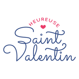 Valentine french heureuse saint valentin heart badge sticker PNG Design