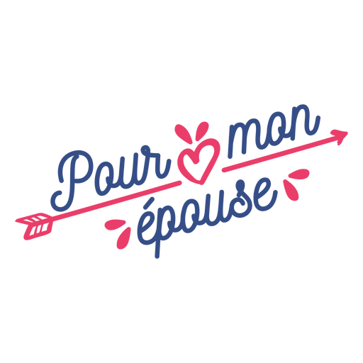 Valentine Französisch für Mon Epouse Herz Abzeichen Aufkleber PNG-Design
