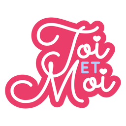 Adesivo de coração de dia dos namorados francês toi et moi Desenho PNG