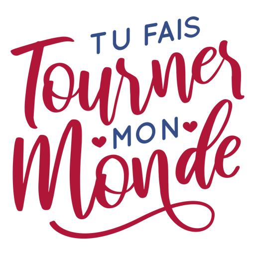 Valentine Französisch Tu Fais Turniere Mon Monde Herz Abzeichen Aufkleber PNG-Design