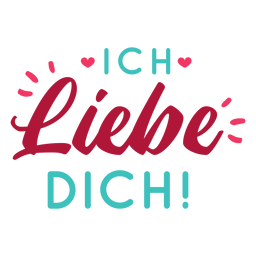 Valentine german ich liebe dich badge sticker PNG Design