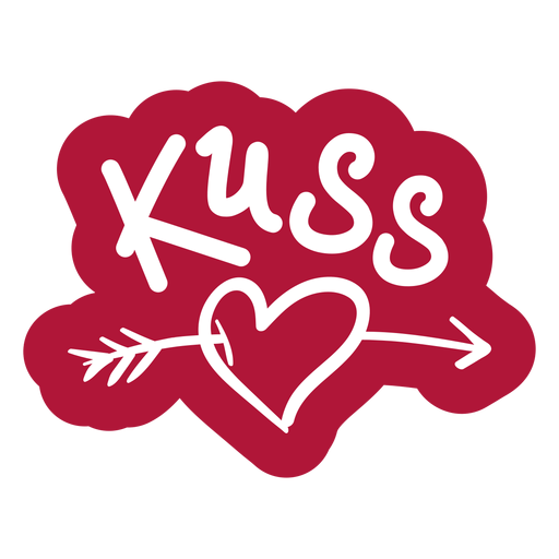 Valentine Deutsch Kuss Abzeichen Aufkleber PNG-Design