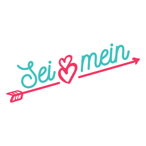 Valentine Deutsch Lei mein Abzeichen Aufkleber PNG-Design