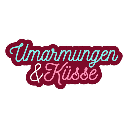 Valentine german umarmungen & kusse badge pegatina Diseño PNG