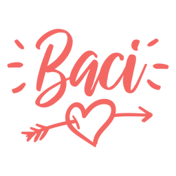 Autocolante de emblema de baci italiano dos namorados Desenho PNG