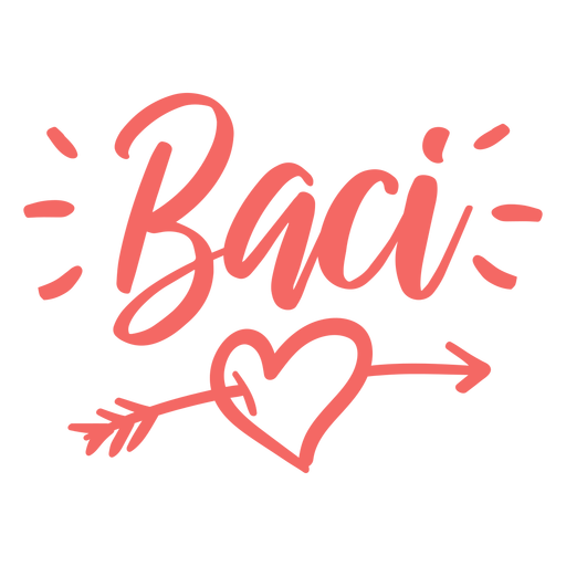 Valentine italian baci badge sticker - Transparent PNG & SVG vector file