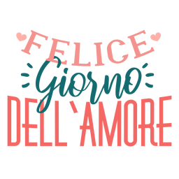 Adesivo de emblema de Valentine italiana felice giorno dell amore Desenho PNG