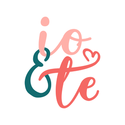 Valentine italian io & te badge sticker PNG Design
