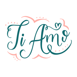 Valentine italian ti amo badge sticker PNG Design