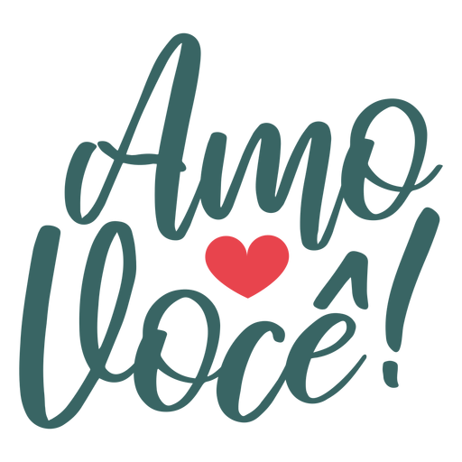 Valentine portuguese amo voce badge sticker PNG Design