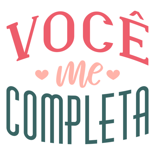 Valentine portuguese voce me completa badge sticker PNG Design