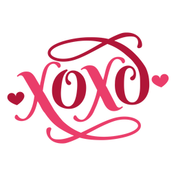 Valentine xoxo heart badge sticker PNG Design
