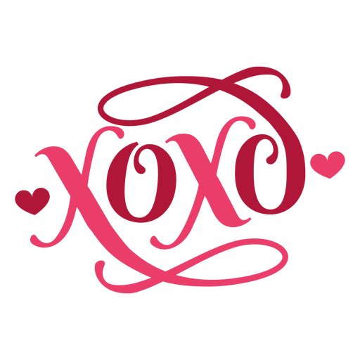 Valentine Xoxo-Herz-Abzeichen-Aufkleber PNG-Design