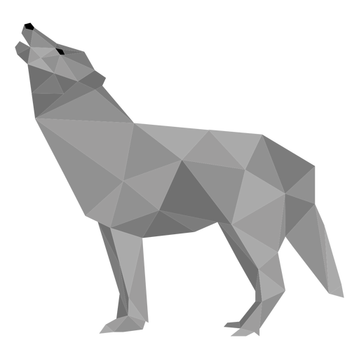 Wolf howl predator tail low poly PNG Design