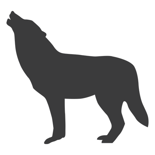 Silhueta de cauda de predador de uivo de lobo