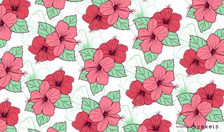 Diseño floral del patrón del hibisco