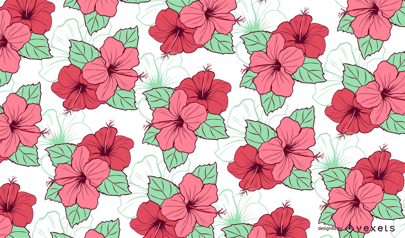 Blumen-Hibiskus-Muster-Entwurf