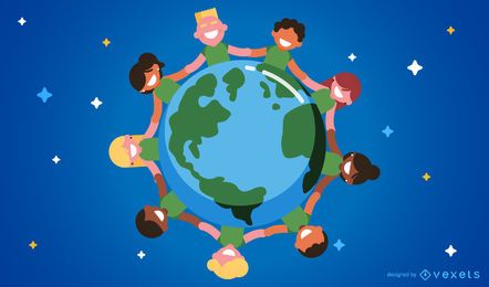 Kids Around the World Illustration Kids Around the World Illustration