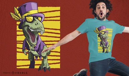 Diseño de camiseta de dinosaurio de Mardi Gras