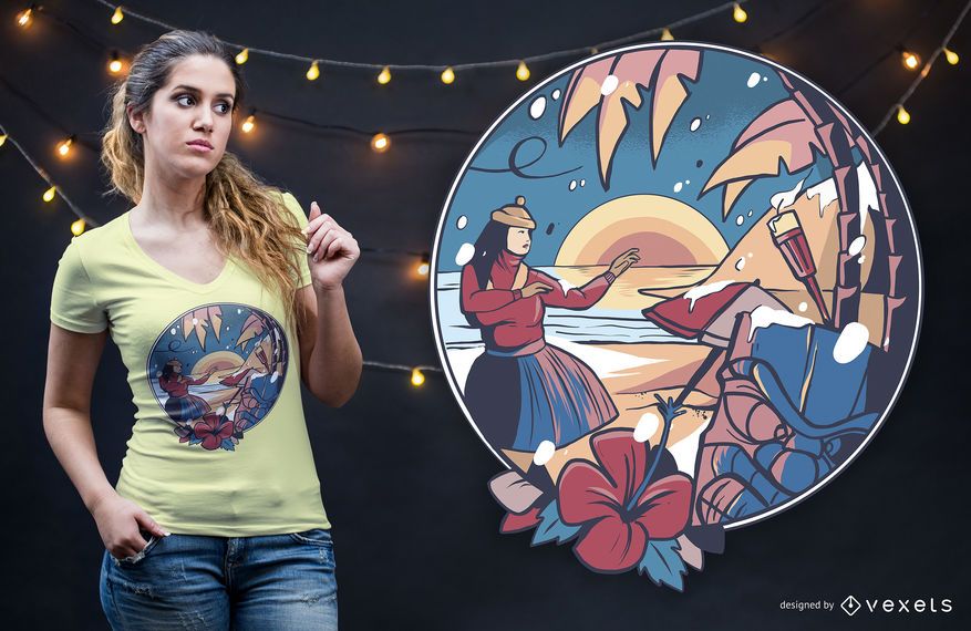 Inverno no design do t-shirt de Havaí Inverno no design do t-shirt de Havaí