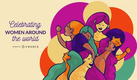 Mujeres de todo el mundo ilustración Mujeres de todo el mundo ilustración